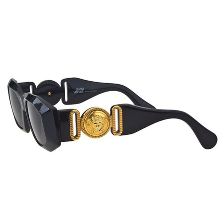Gianni Versace Vintage MOD 414/A Black Sunglasses For Sale at 1stdibs