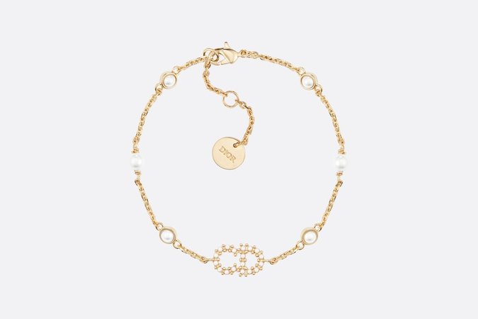 White Resin Pearl Clair D Lune Gold-Finish Bracelet - Fashion Jewelry - Women's Fashion | DIOR