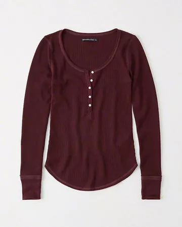 Womens Waffle Slim-Fit Henley | Womens Tops | Abercrombie.com