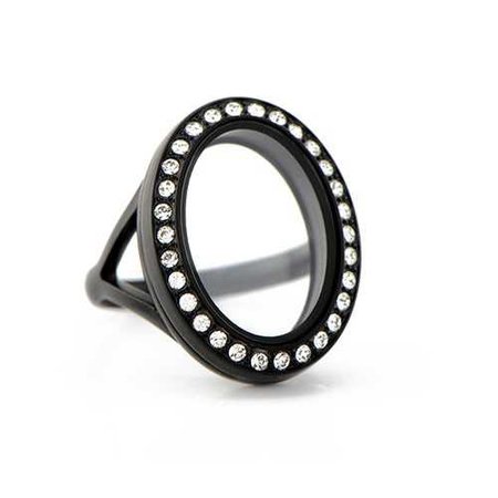 black Locket Ring