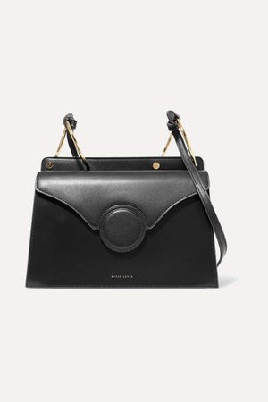 Phoebe Leather Shoulder Bag - Black