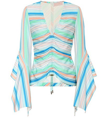 Striped bell sleeve top