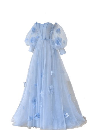 blue fairy long dress