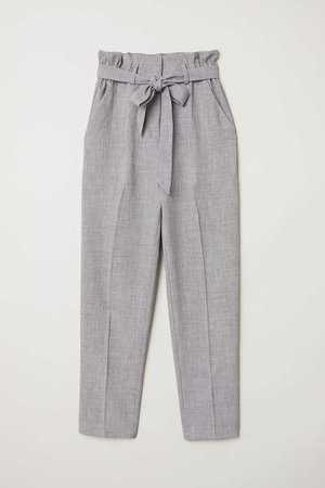 Paper-bag Pants - Gray melange - Ladies | H&M US