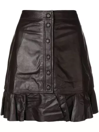 Ganni Gathered Buttoned Skirt - Farfetch