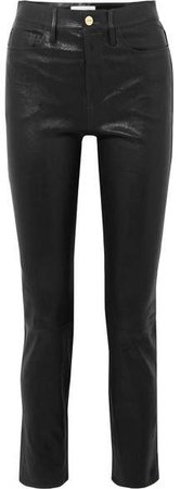 Le Sylvie High-rise Slim-leg Leather Pants - Black