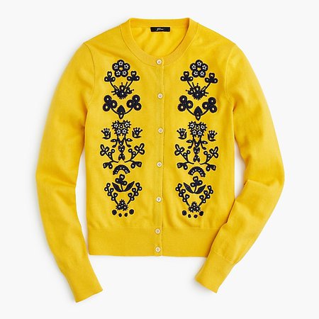 Jackie cardigan sweater in floral embroidery : Women sweaters | J.Crew