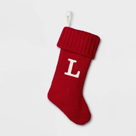 Knit Monogram Christmas Stocking Red L - Wondershop™ : Target