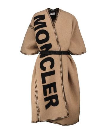 Moncler Wool-blend Poncho in Natural | Lyst