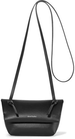 Crossbody Mini Leather Shoulder Bag - Black