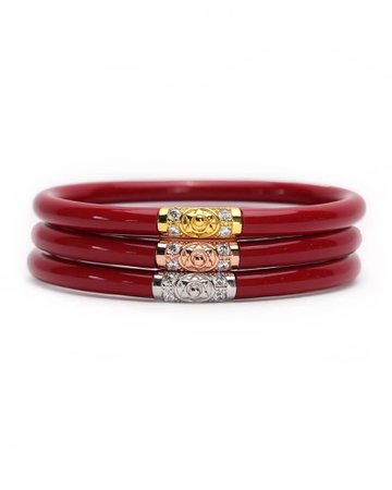 BuDhaGirl Three Kings All Weather Bangles, Red