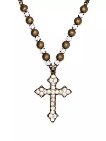 Blumarine crystal-embellished Cross Necklace - Farfetch