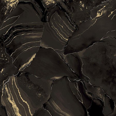 The Wallpaper Company 20.5 In. W Black and Gold Metallic Marble Wallpaper | The Home Depot Canada