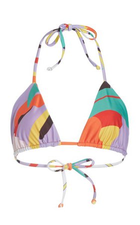 Rae Printed Triangle Bikini Top By Mara Hoffman | Moda Operandi