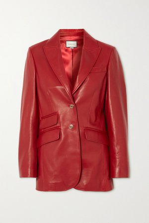 Red Leather jacket | Gucci | NET-A-PORTER