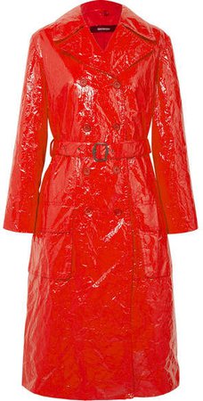 Sies Marjan - Bessie Crinkled-vinyl Trench Coat - Crimson