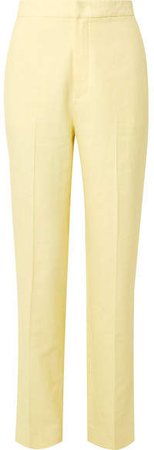 Sebastian Twill Straight-leg Pants - Pastel yellow