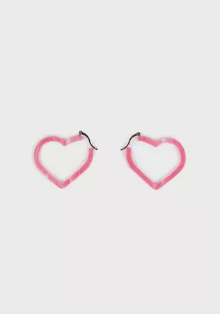 Tie Dye Heart Hoop Earrings - Pink – Dolls Kill