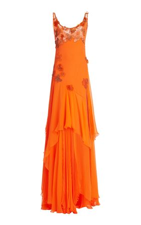 Embellished Silk Chiffon Gown By Versace | Moda Operandi