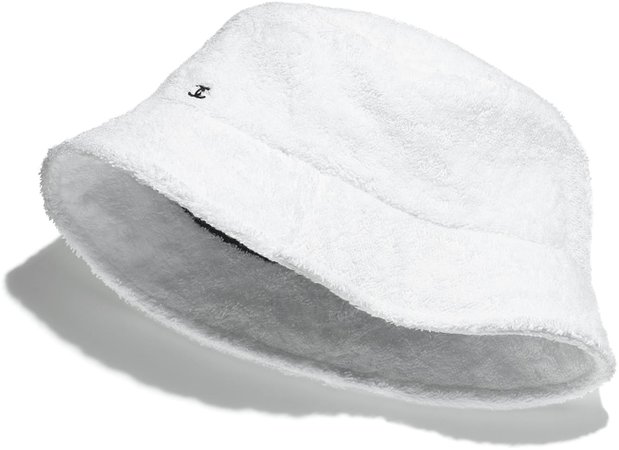 Hat, cotton terrycloth, white - CHANEL