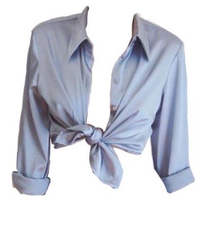 blue tied button up blouse