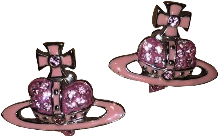 vivienne westwood pink heart earrings