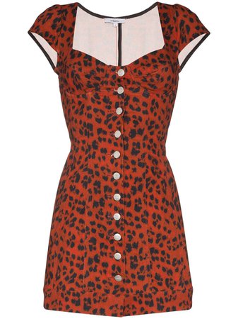 Red Miaou Gigi Leopard Print Dress | Farfetch.com