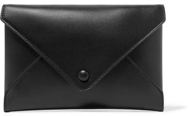 Envelope Leather Clutch - Black
