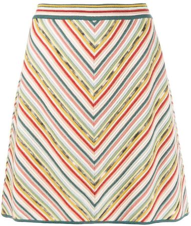 stripe A-line skirt