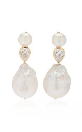 Completedworks 14K Gold-Plated Pearl Cubic Zirconia Earrings $275 ($138.00 Deposit)
