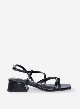 **Lola Skye Black Strap Heeled Sandals | Dorothy Perkins