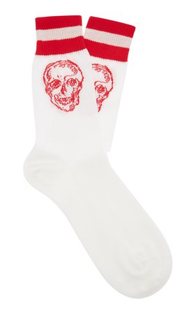 Skull-Print Cotton-Blend Socks by Alexander McQueen | Moda Operandi