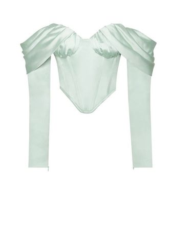 Mint green corset top with sleeves