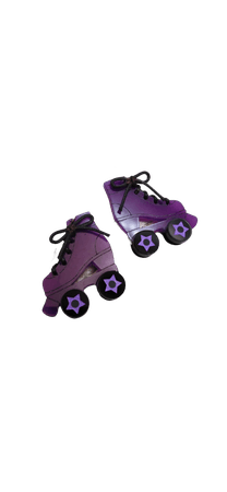 Purple rollerskate earrings