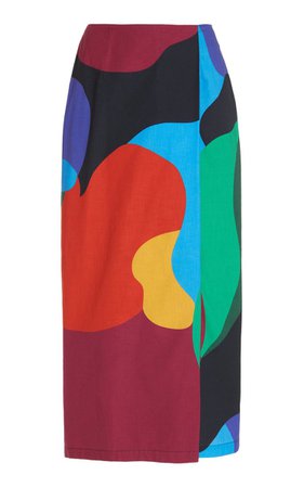 Sunja Printed Hemp Midi Skirt By Mara Hoffman | Moda Operandi