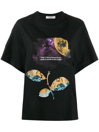 Black Valentino Graphic Print T-shirt | Farfetch.com