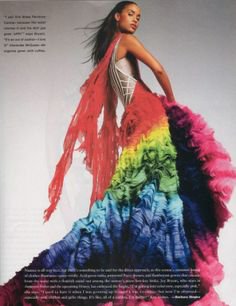 Alexander McQueen Rainbow Shipwrecked Dress Spring 2003 | Rainbow dress, Mcqueen, Rainbow