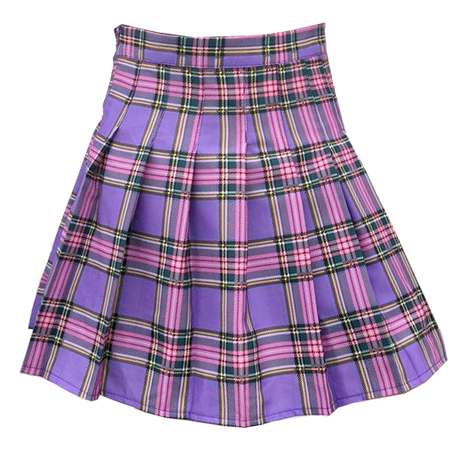 pink purple plaid skirt
