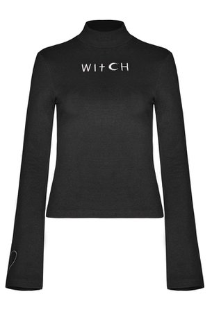Maude Witch Black Turtleneck Gothic Top by Punk Rave