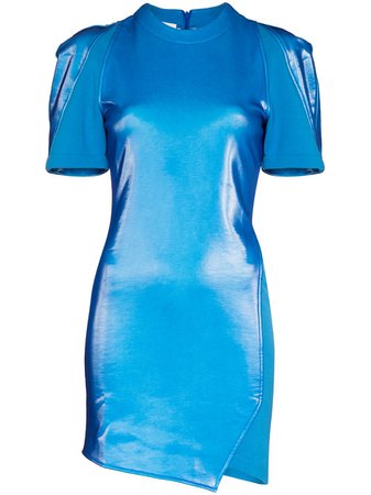 Shop Zilver Cyber asymmetric hem mini dress with Express Delivery - FARFETCH