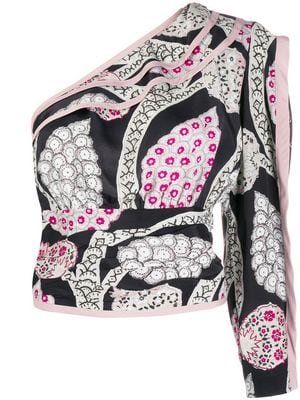 black and pink blouse