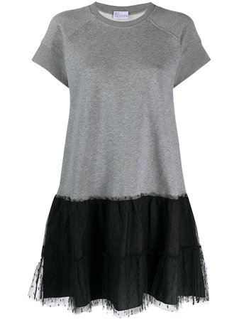 Red Valentino Tulle Panel T-shirt Dress - Farfetch