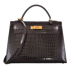 (1) Pinterest - Hermès Graphite Alligator 28 cm Kelly Bag GHW 1 #Hermeshandbags | Hermes handbags