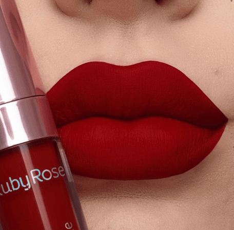 red lips ruby red