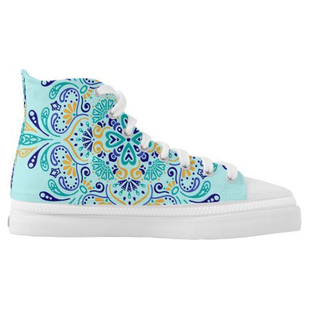 Boho Bohemian Mandala Flower Design High-Top Sneakers | Zazzle.com