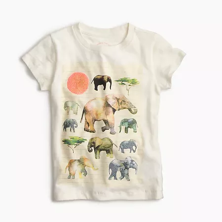 Girls' Crewcuts For David Sheldrick Wildlife Trust Elephant T-Shirt - Girls' Graphic Tops | J.Crew