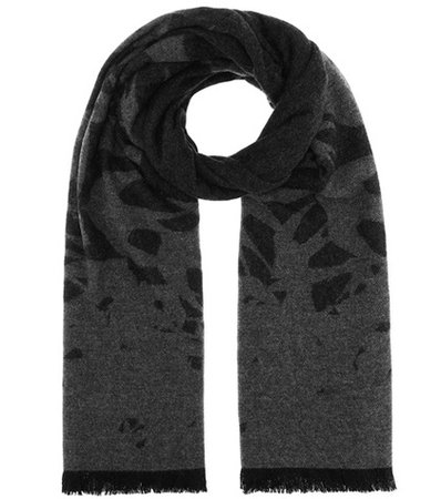 Swallow jacquard wool-blend scarf
