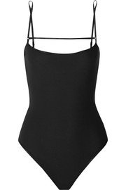 Marika Vera | Erikah stretch-velvet turtleneck thong bodysuit | NET-A-PORTER.COM