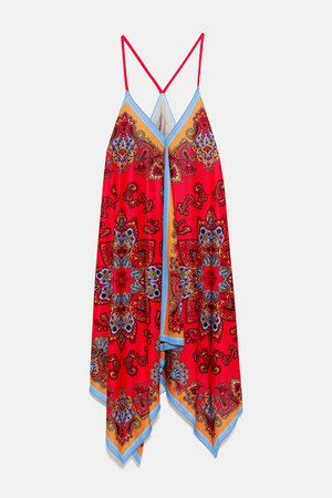 PRINTED ASYMMETRIC DRESS - BEST SELLERS-WOMAN | ZARA United States red