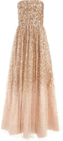 Daisy Sequin Strapless Gown